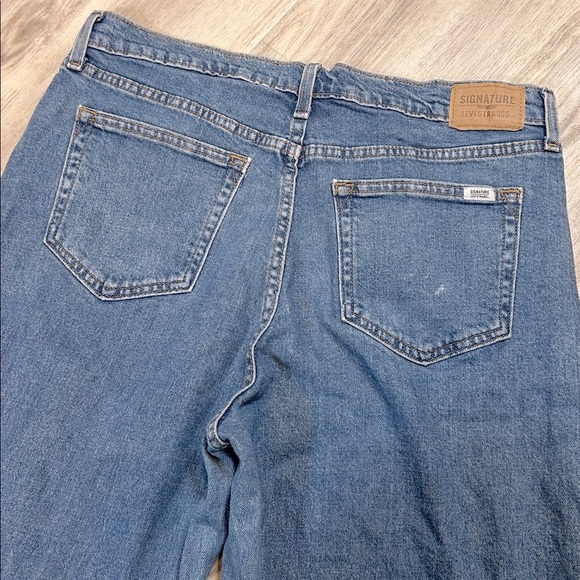 Levi Strauss Signature Gold Jeans | Wide Leg High Rise Blue Heritage Denim Sz 12 - Picture 8 of 8